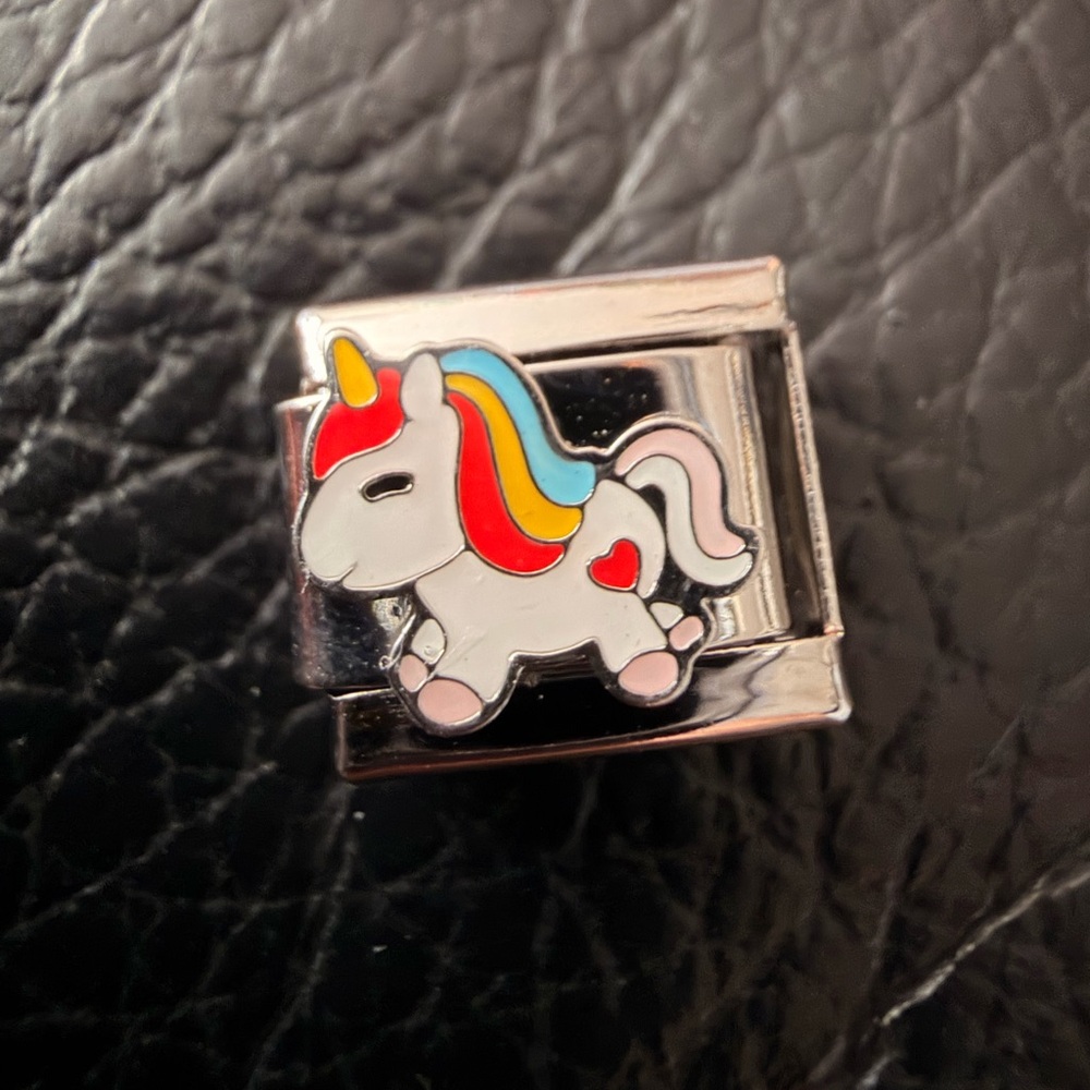 Rainbow Unicorn Italian Charm Link